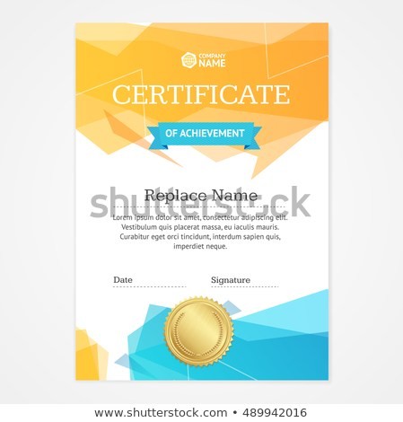 Certificate Vertical Template Speech Bubble Business Stock