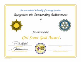 Certificates Girl Scout Certificate Of