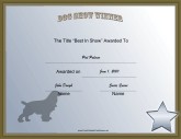 Certificates Of Excellence Free Printable Dog Show Certificate