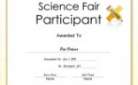 Certificates Of Participation Free Printable Science Fair