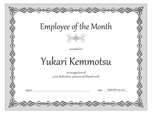 Certificates Office Com Employee Of The Month Free