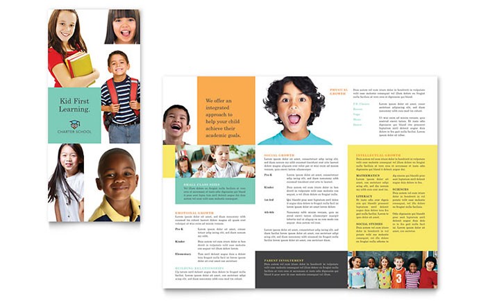 Charter School Tri Fold Brochure Template Word Publisher