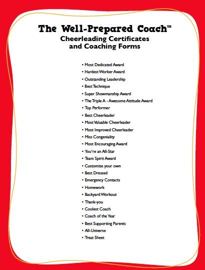 Cheer Award Ideas Creative Advice Cheerleading Certificate