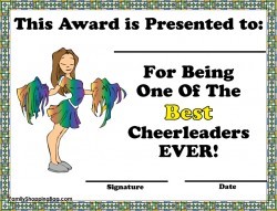 Cheer Certificate Awards Free Printable Ideas From Family