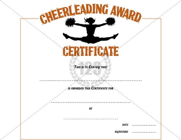 Cheerleading Award Certificate Template Free Download Printable