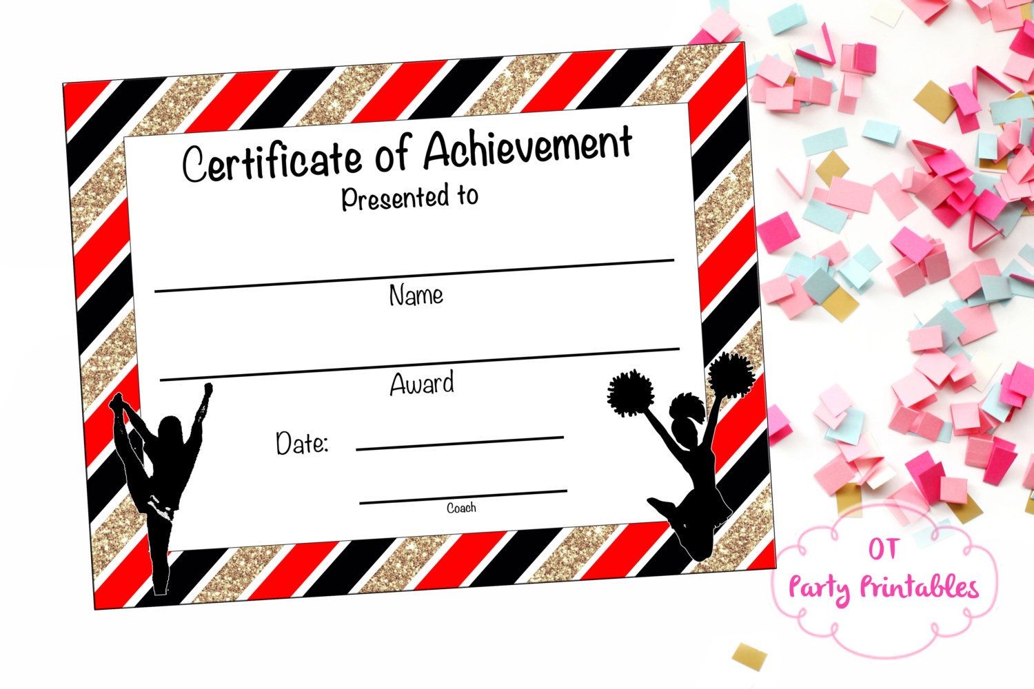 Cheerleading Certificate Award DIY Cheer