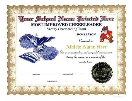 Cheerleading Certificate Template Free Printable Award Certificates