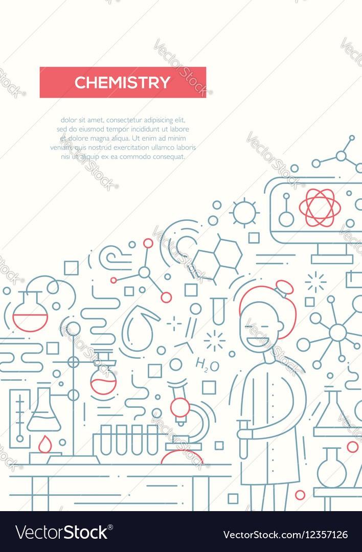 Chemistry Line Design Brochure Poster Template Vector Image
