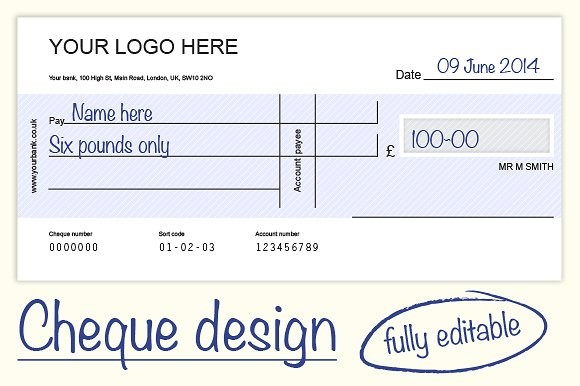 Cheque Check Design 4 Colours Graphics Creative Market Editable Template