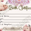 CHERRY BLOSSOMS Reborn Baby Doll Birth Certificate Instant Download