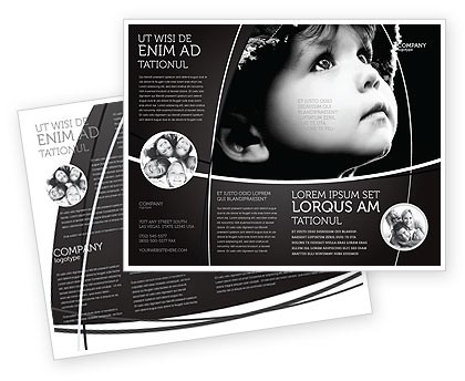 Child In Black And White Brochure Template Design Layout