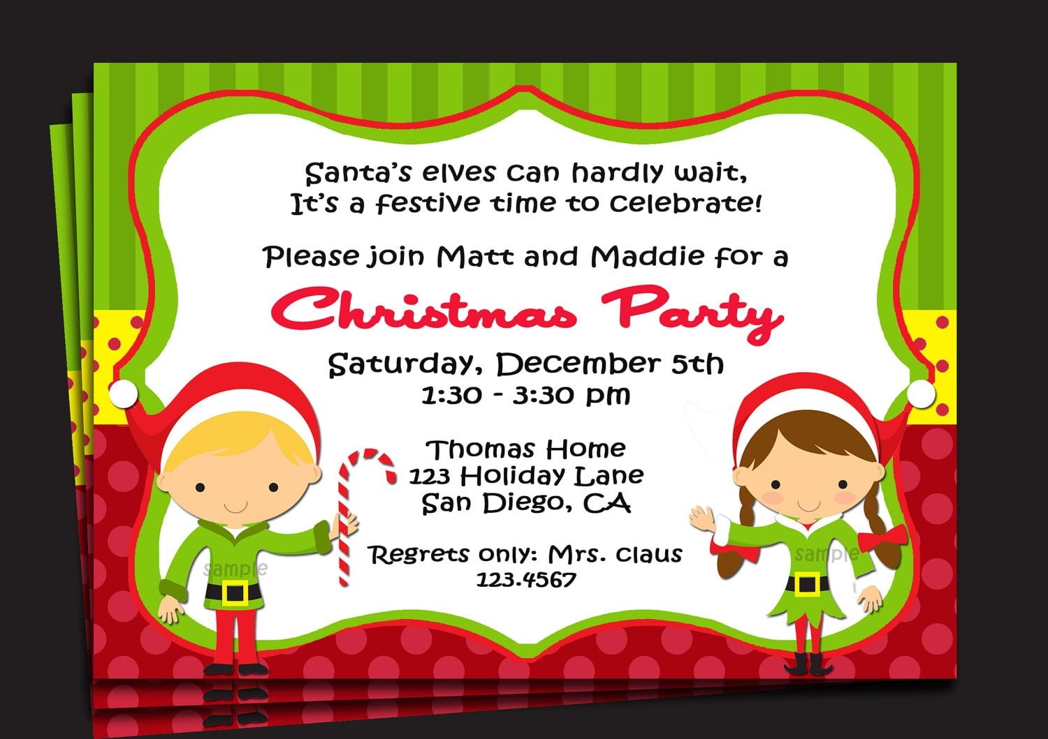 Children Christmas Party Invitations Holiday Invitation Ideas