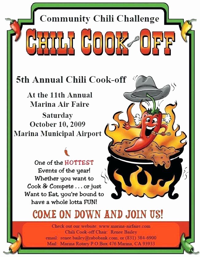 Chili Cook Off Flyer Template Letter Of Intent Award