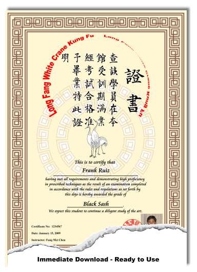 Chinese Martial Arts Certificate Templates Maker