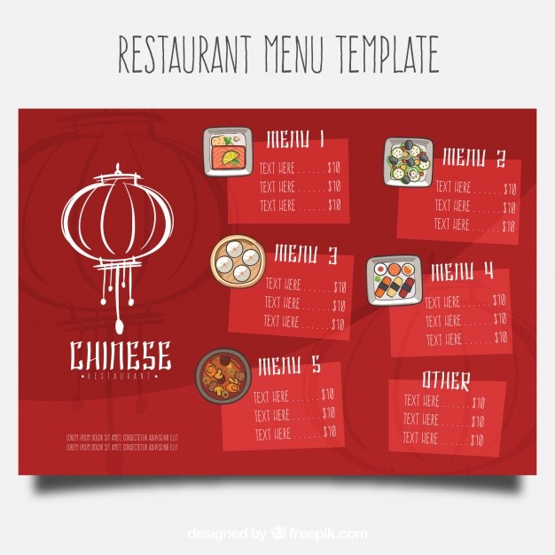 Chinese Restaurant Menu Template Vector Free Download Asian