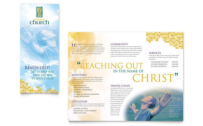 Christian Church Brochure Template Design Templates Free Downloads