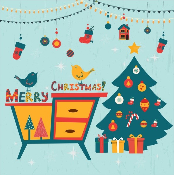 Christmas Card Cover Design With Classical Syle Free Vector In Adobe Ai