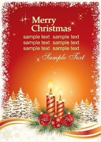 Christmas Card Vector Template Free In Encapsulated Eps