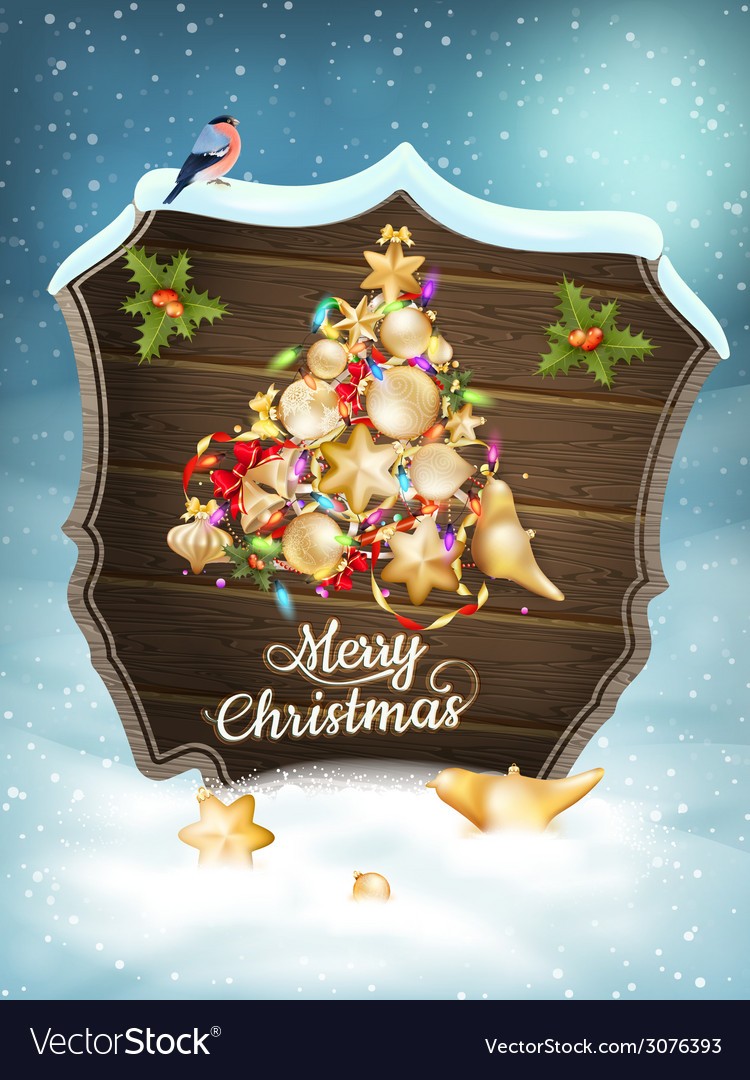 Christmas Card With Baubles EPS 10 Royalty Free Vector Image