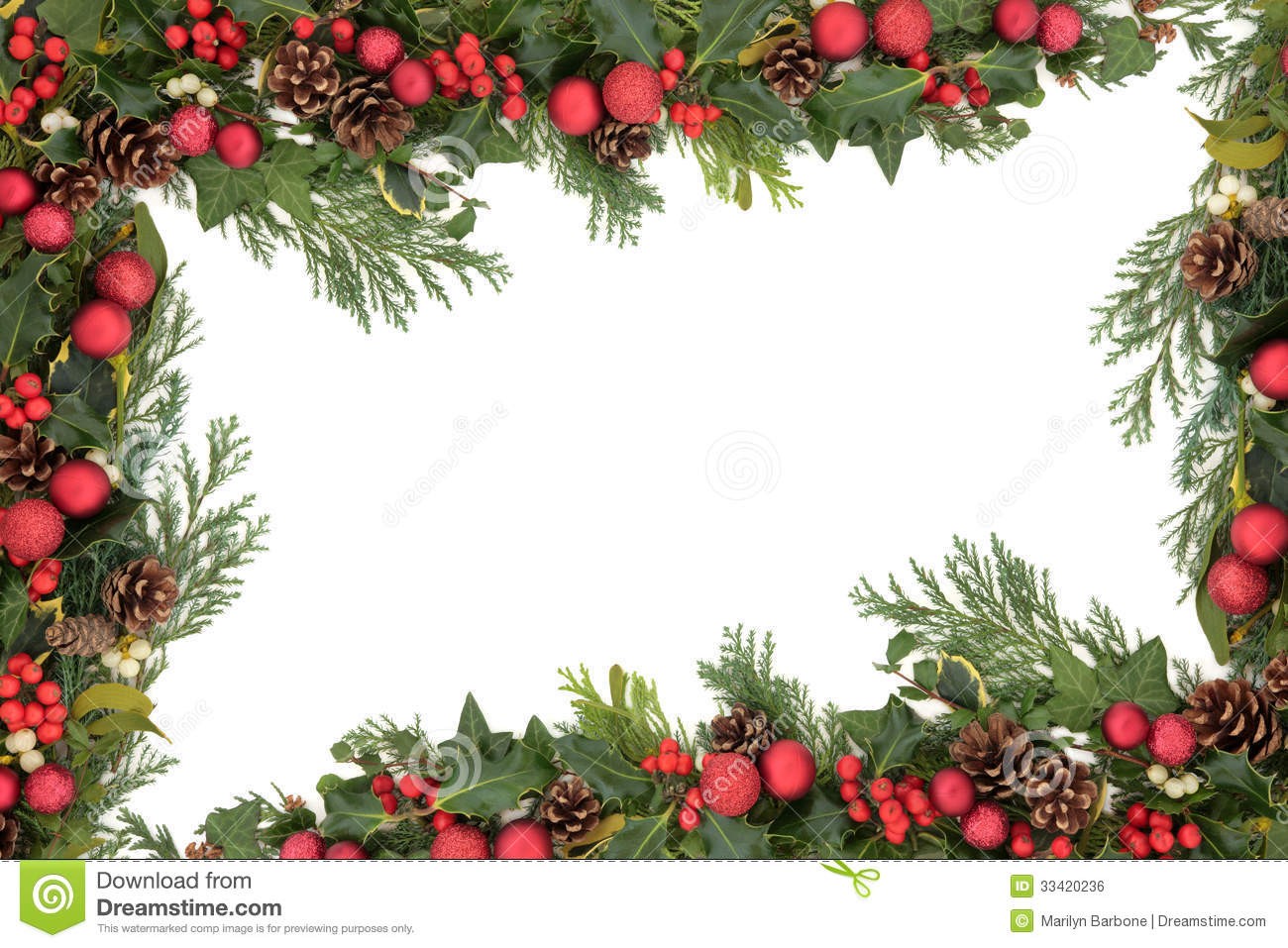 Christmas Decorative Border Stock Photo Image Of Plant Color