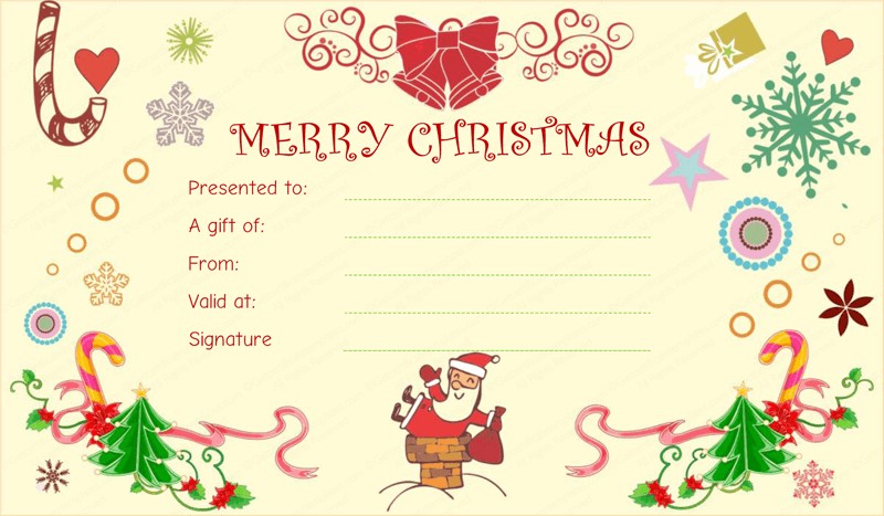 Christmas Fun Gift Certificate Template Santa