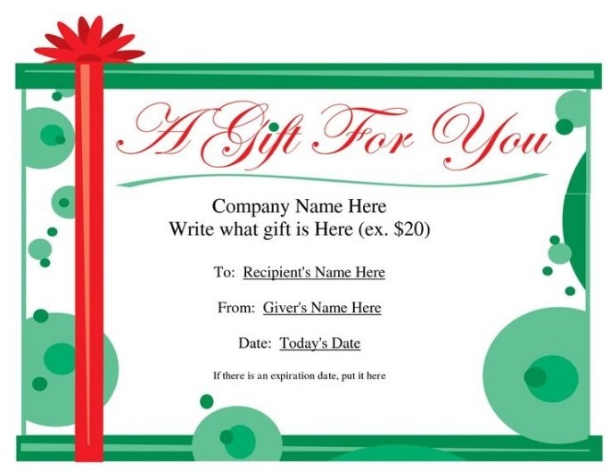 Christmas Gift Certificate Template Powerpoint Penaime Com