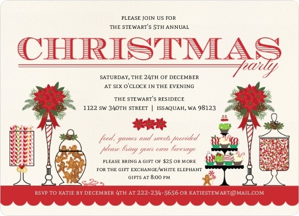 Christmas Party Invitation Wording From PurpleTrail Holiday Ideas