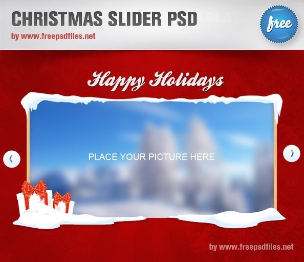 Christmas Slider Psd Template Free Files With Regard To Photoshop