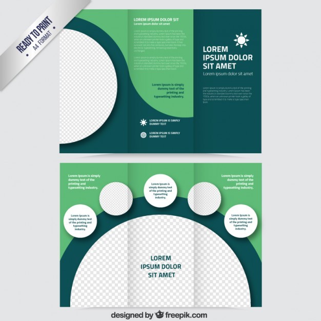 Circle Brochure Template Green With Circles Vector Free