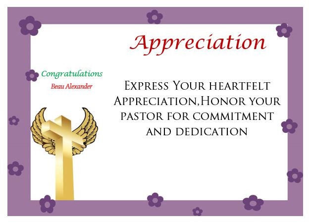 Citation For Certificate Of Appreciation Christian Template