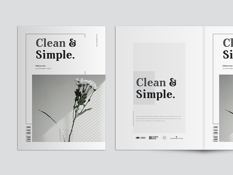 Clean And Simple Magazine Template By Amit DebNath Dribbble