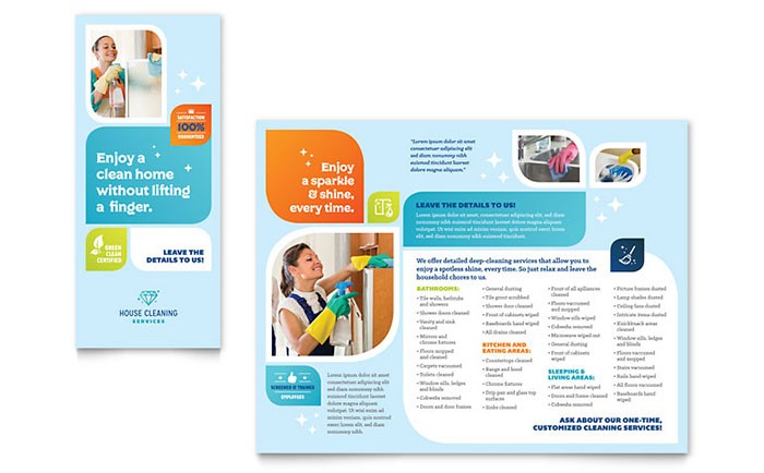 Cleaning Services Brochure Template Design Microsoft Online Templates