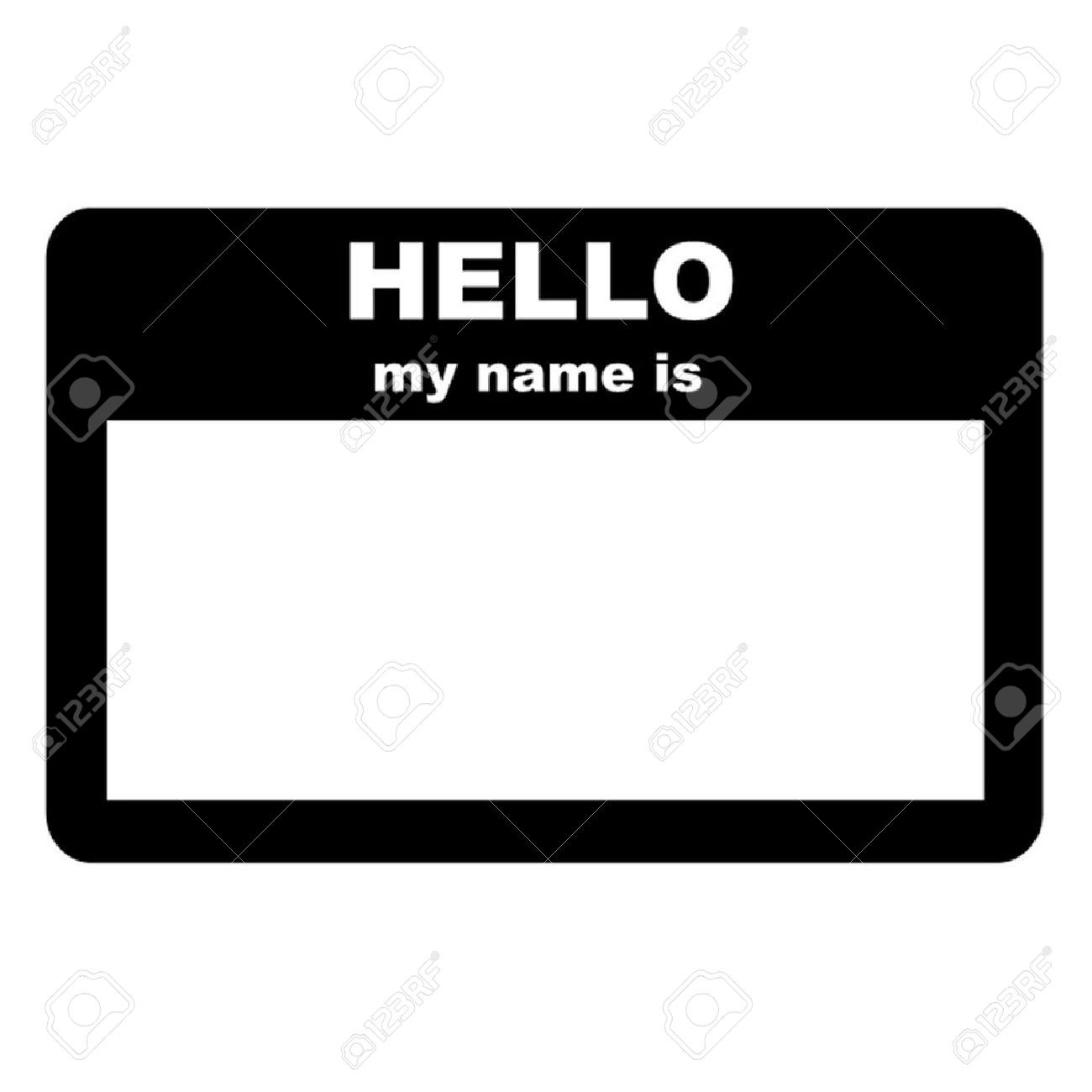 Clipart Name Badge Hello My Is Template
