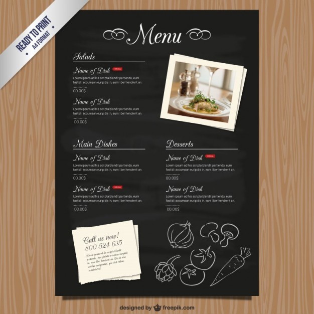 Cmyk Restaurant Menu Template Vector Free Download In AI