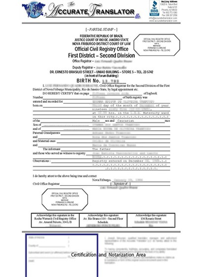 Colombian Birth Certificate Translation Template Translate Marriage From Spanish To English