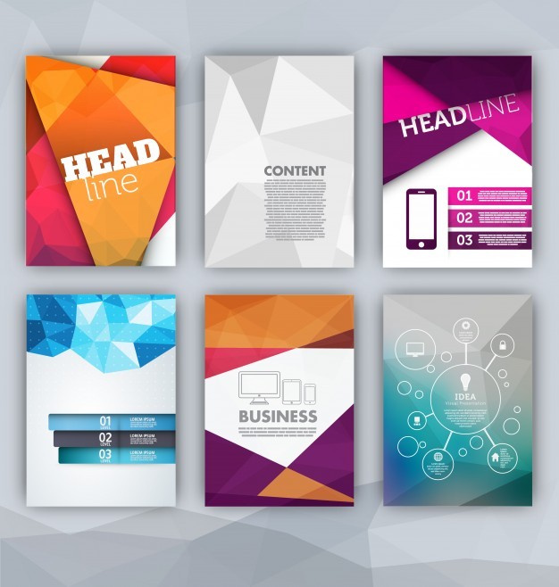 Colorful Brochure Templates Vector Free Download
