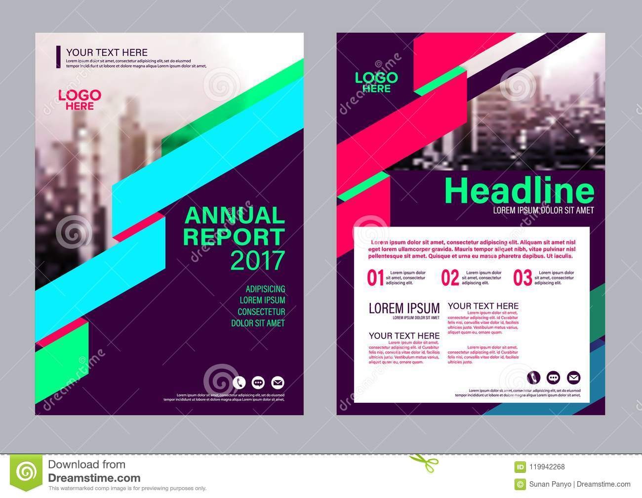 Colorful Flyer Design Template Brochure Layout Stock Templates