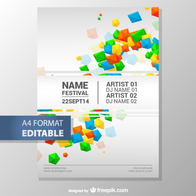 Colorful Geometric Editable Poster Template Vector Free