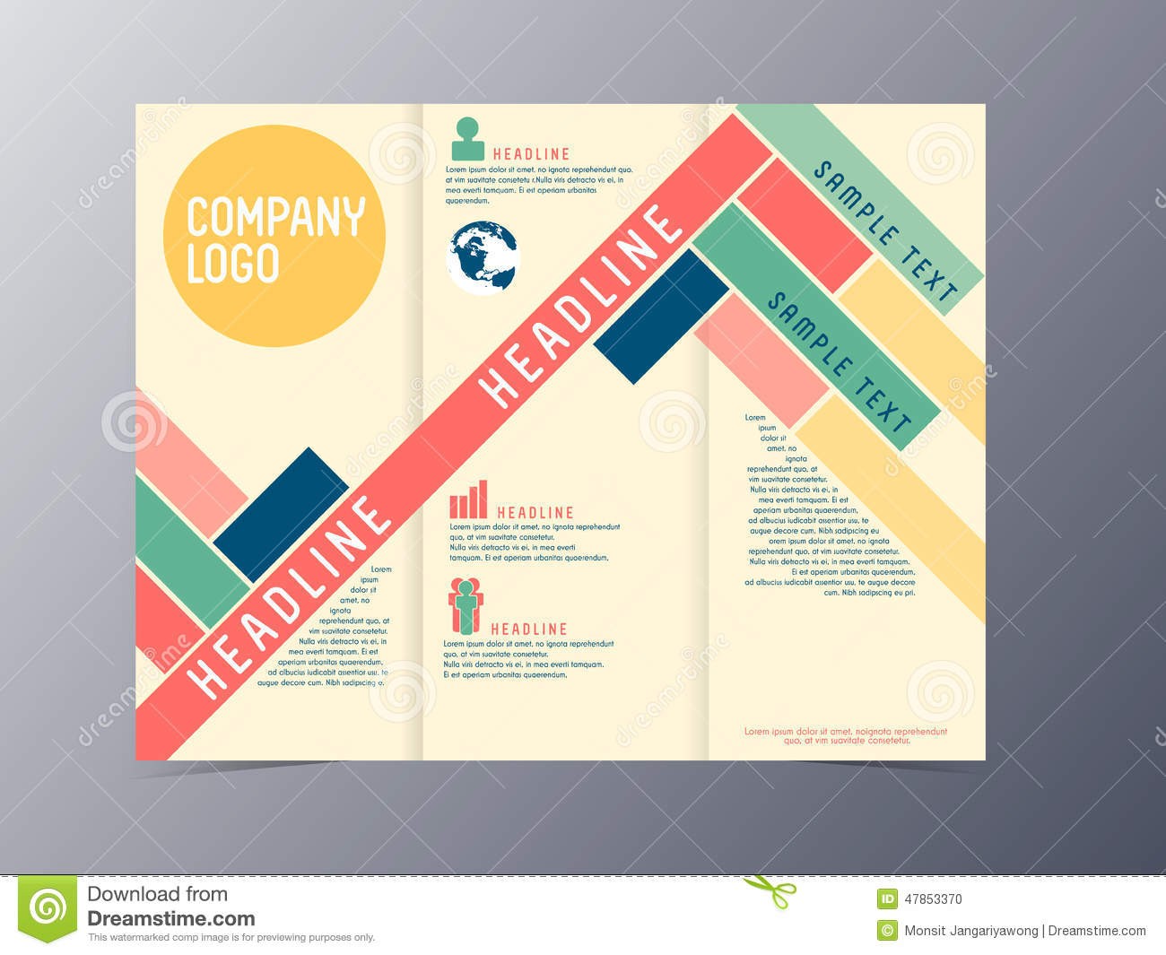 Colorful Modern Design Brochure Template Vector Stock