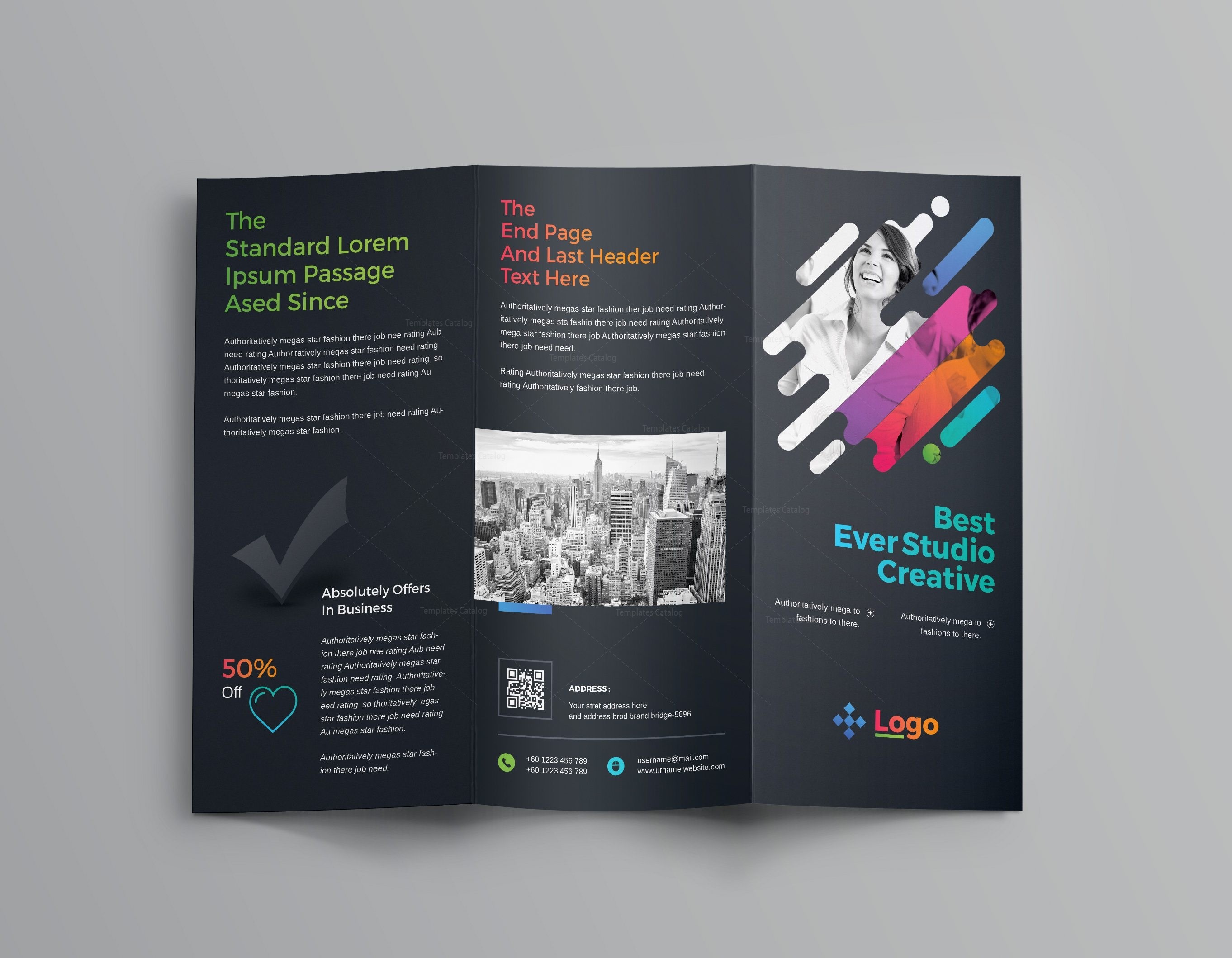 Colorful Professional Tri Fold Brochure Template 001204 Templates