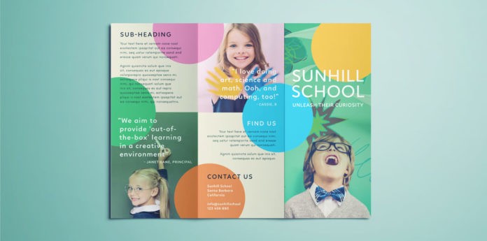 Colorful School Brochure Tri Fold Template Download Free Design