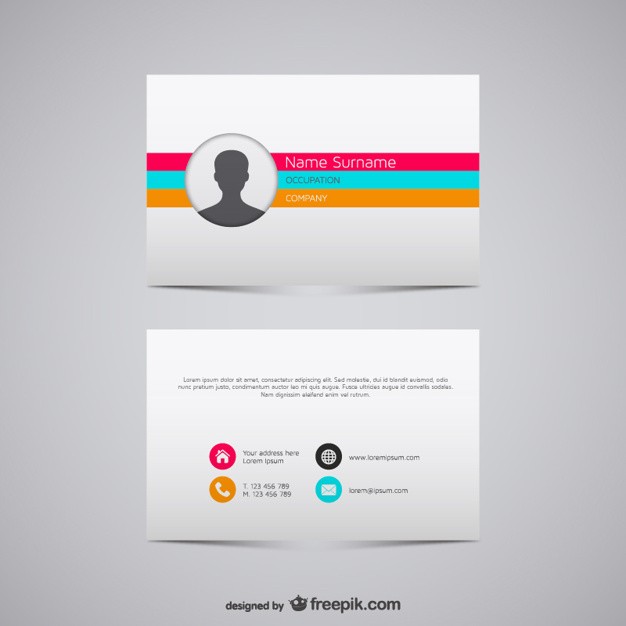 Colorful Stripes Business Card Vector Free Download