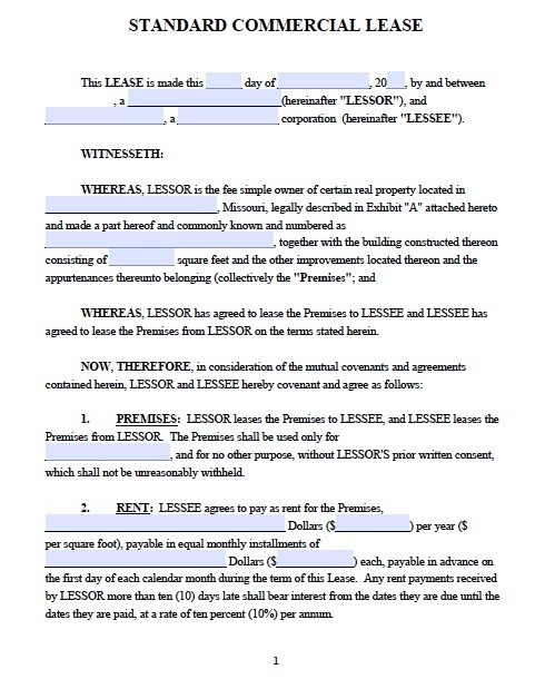 Commercial Space Rental Agreement Template Sample Office Lease Sublease