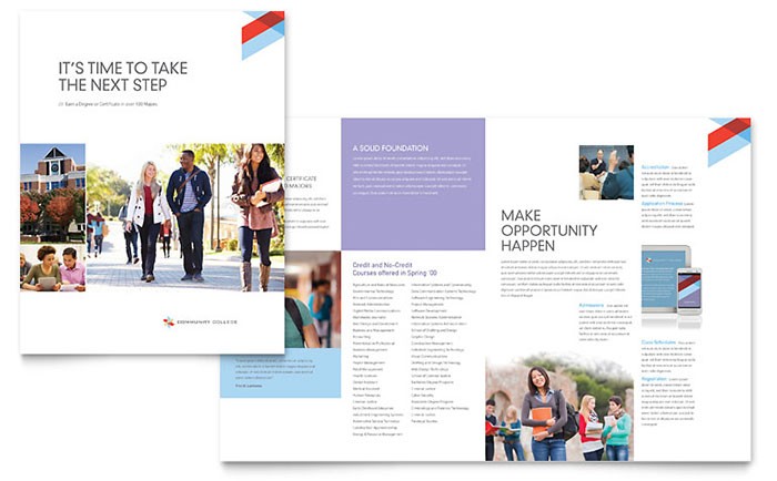 Community College Brochure Template Design Templates Free Download