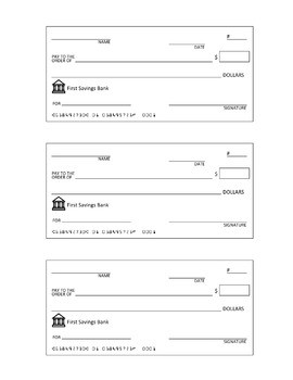 Completely Editable Check Template Great For Class Economy TpT