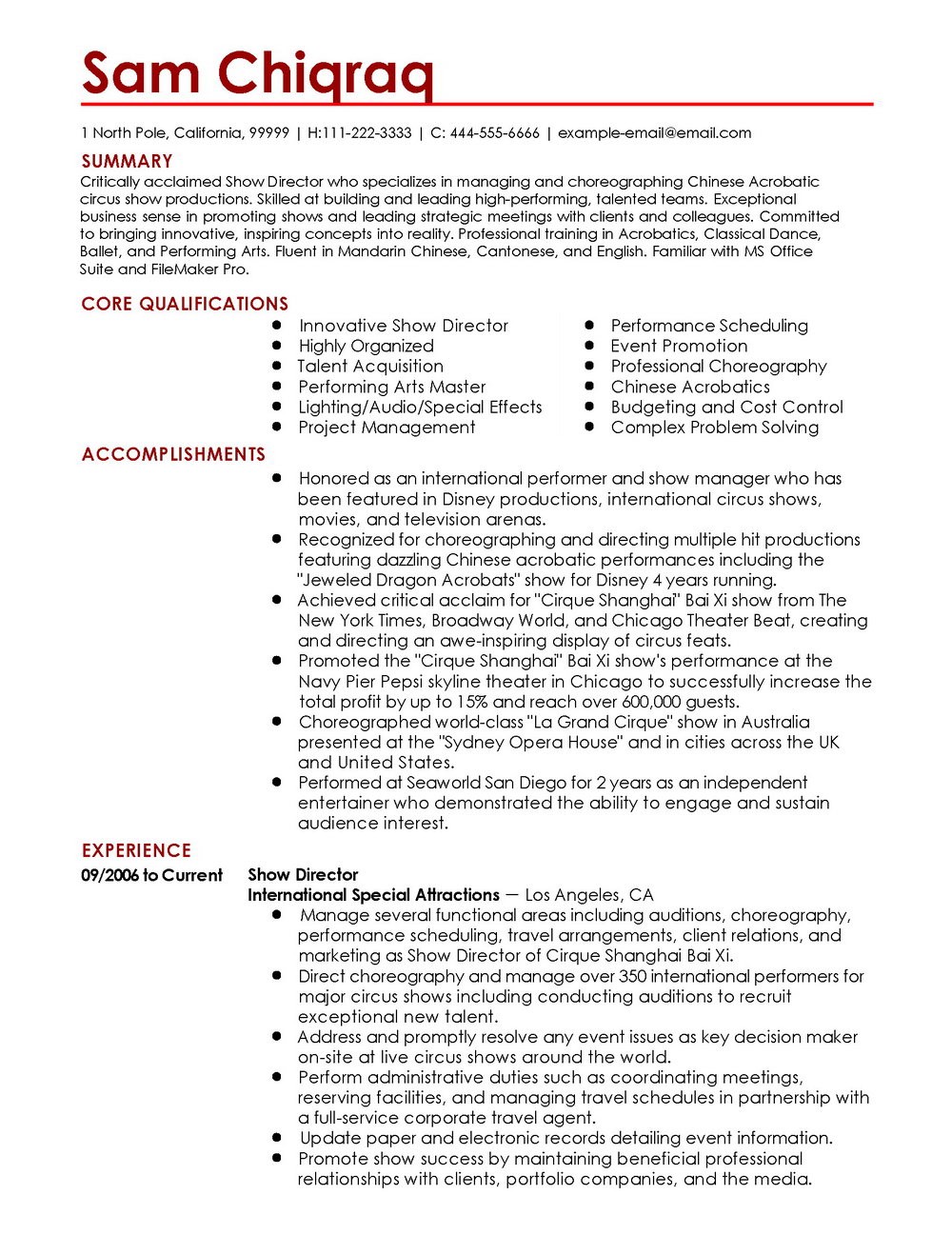 Completely Free Resume Templates Examples