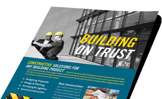 Construction Marketing Brochures Flyers Postcards Brochure Ideas