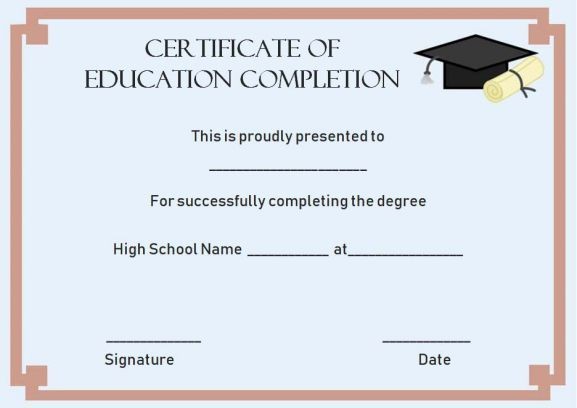 Continuing Education Certificate Of Completion