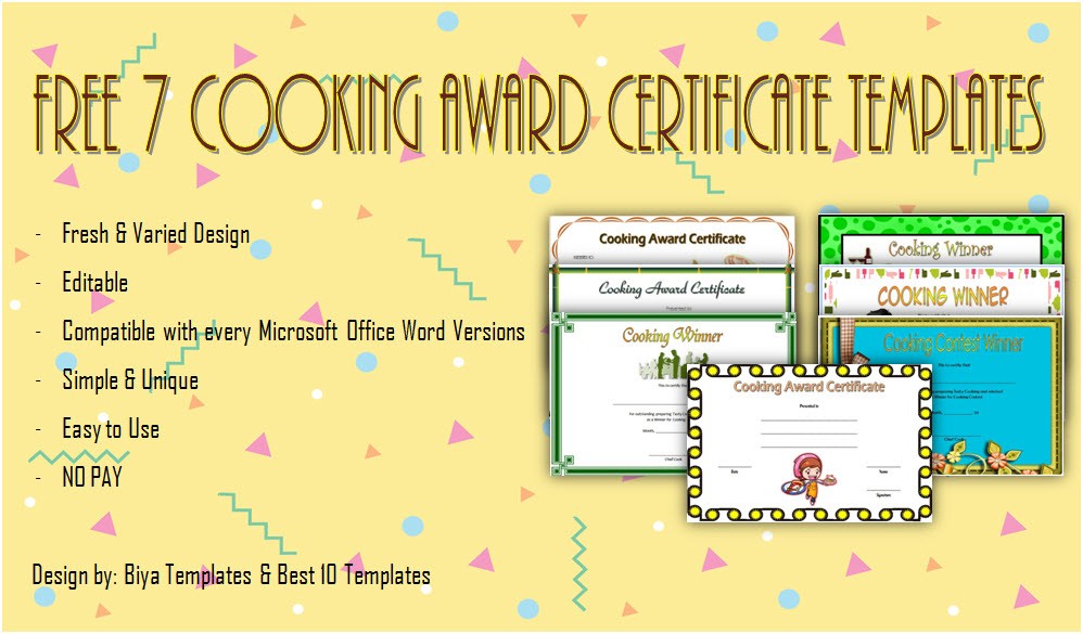 Cooking Award Certificate Templates Word Biya Chili Template