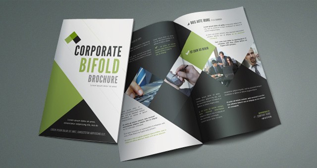 Corporate Bi Fold Brochure Template Templates Pixeden Bifold Booklet